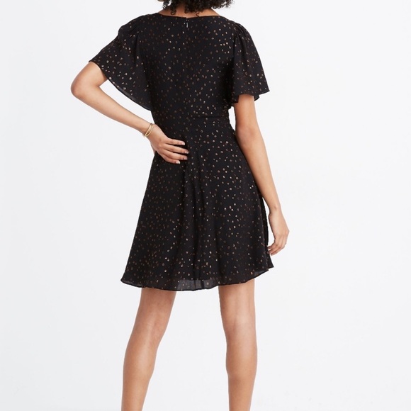 Madewell Cape-Sleeve Mini Dress in Metallic Dots - Picture 2 of 11
